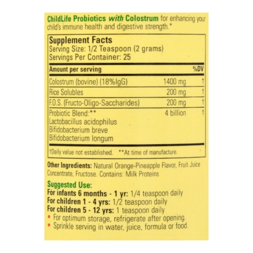 Sữa non & men tiêu hoá Childlife (50g) (6m+)